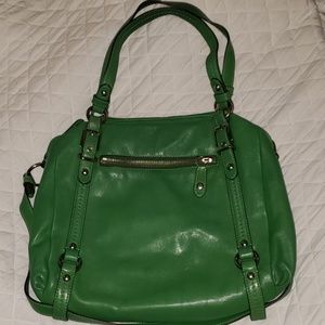 COACH Kelly Green Leather Shoulder Bag